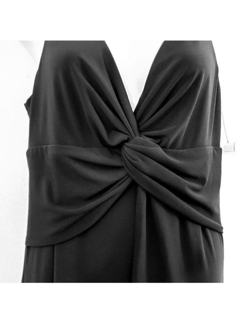 Jones New York Black Sleeveless Knot Front Dress Size 12 Polyester Blend